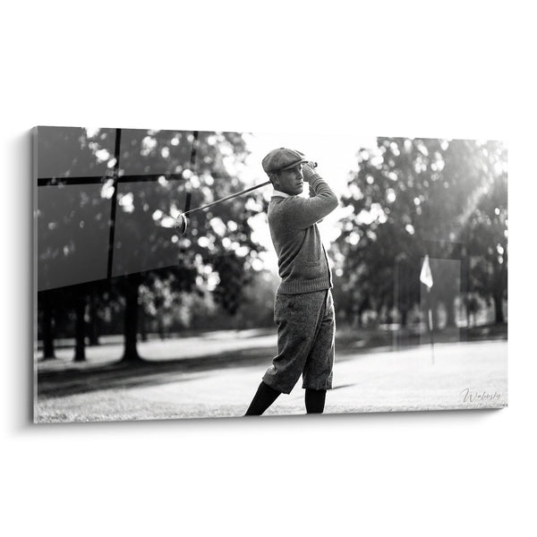 Vintage Golfer Wandbild - Klassischer Schwung in Schwarz und Weiß - Golf Edition