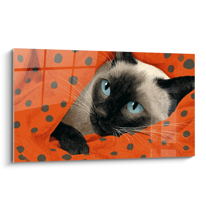 Tavolo Chat Siamese con occhi azzurri - Sguardo penetrante - Edizione gatto Siamese