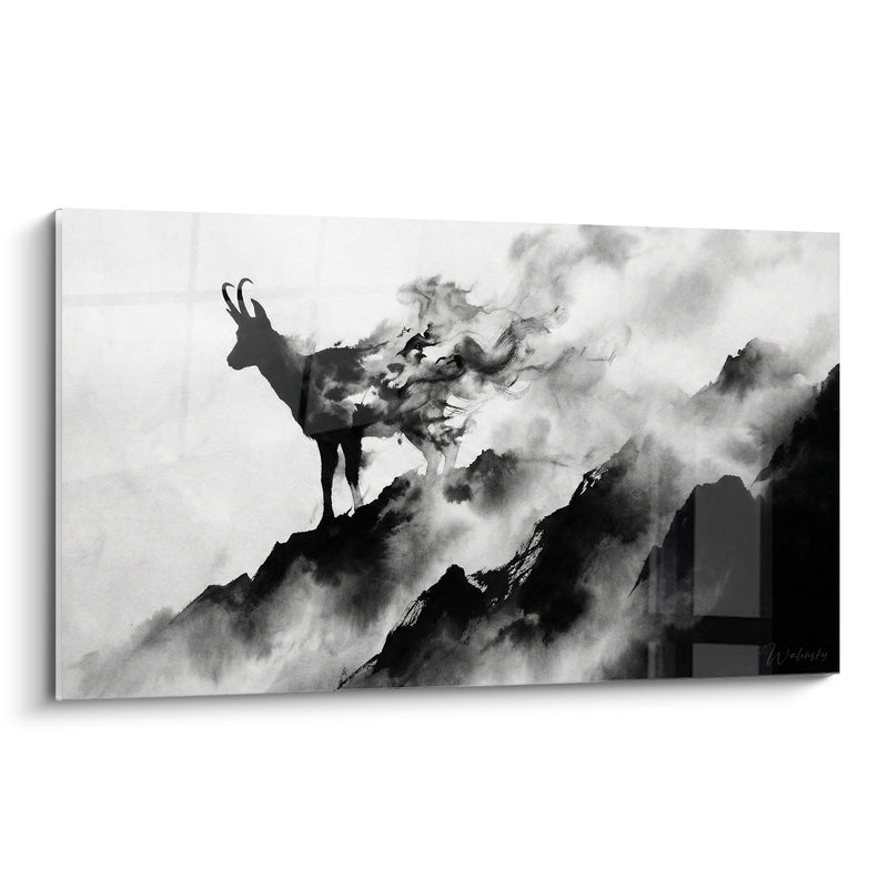 Ibex Mountain Painting - Spirit of the Peaks - Savoie Edition