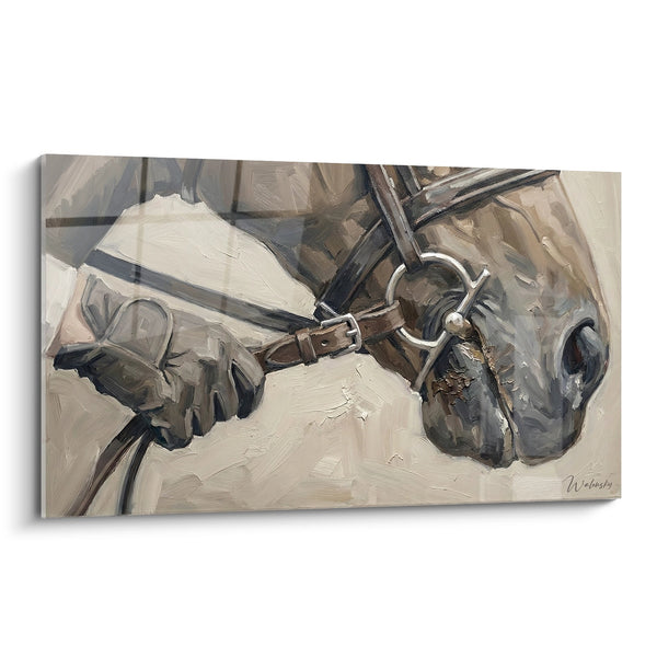 Tableau Cheval avec Mors et Harnais - Portrait Équestre Classique - Edition équitation