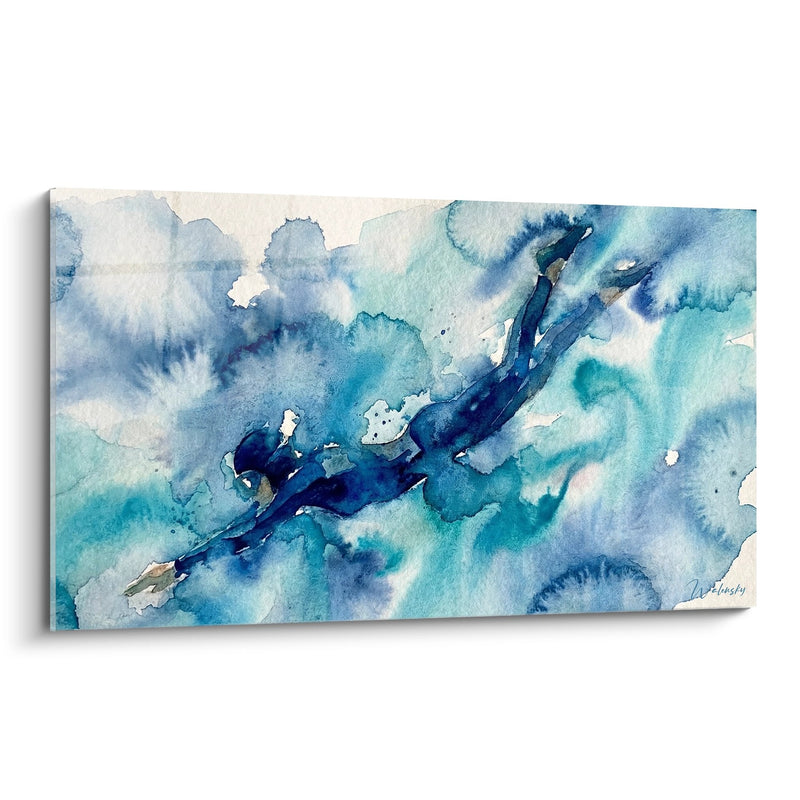 Abstract Diver Painting - Azure Immersion - Scuba Diving Edition