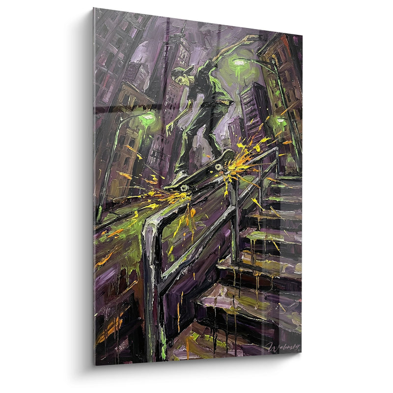 Giant Urban Robot Canvas - Mechanical Invasion - Skateboard Edition