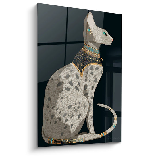 Tavolo Chat Egiziano Ornamenti Dorati - Maestà Antica - Edizione chat Mau Egiziano