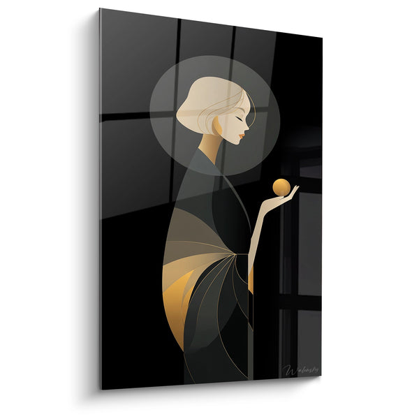 Cuadro Retrato Femenino - Sofisticación Moderna - Edición Art Déco