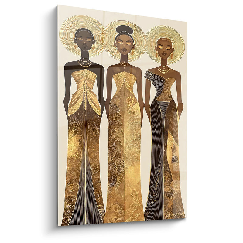 Three African Women Painting - Golden Goddesses - African Culture Edition
