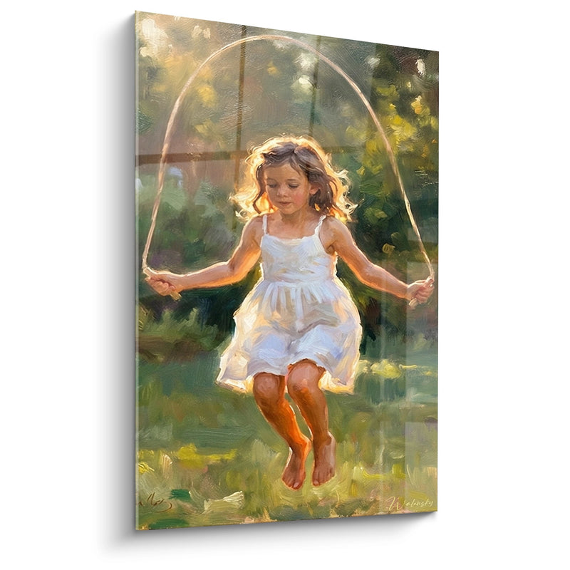 Child Jumping Rope Painting - Childhood Joy - Jump Rope Edition