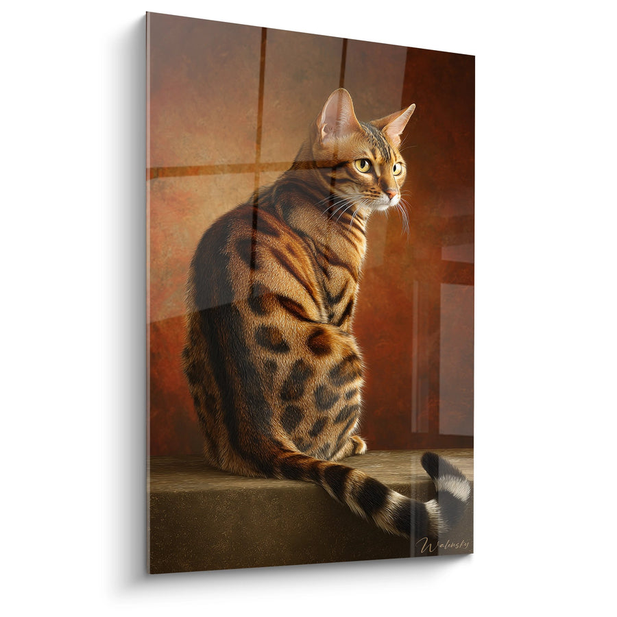 Tableau Chat Toyger Assis - Élégance Féline au Soleil - Edition chat Toyger