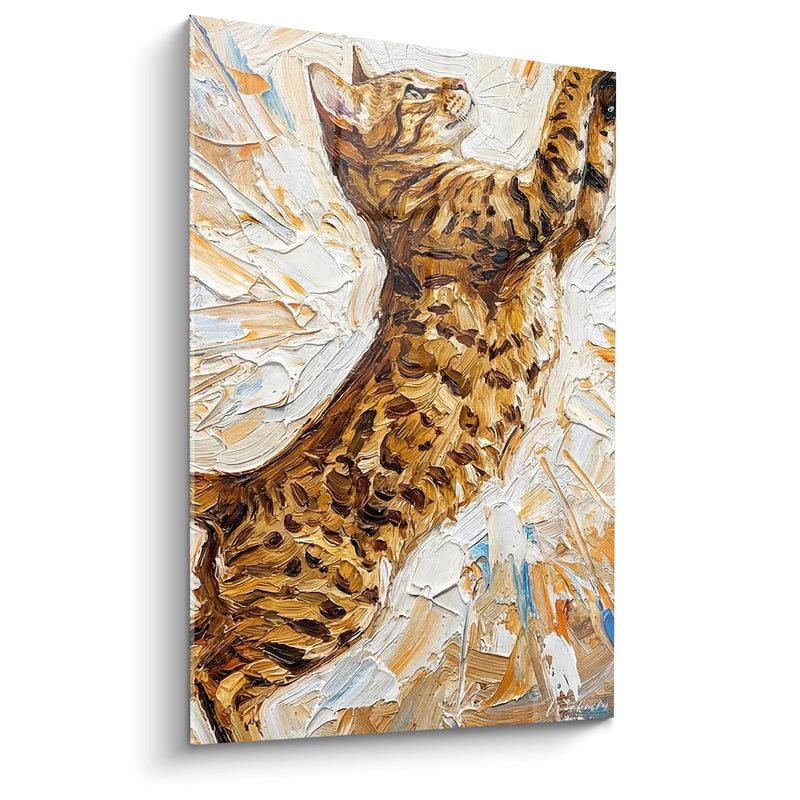 Expressive Ocicat Cat Painting - Impasto Technique - Ocicat Cat Edition
