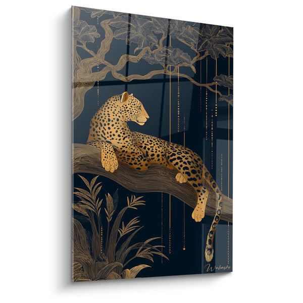 Art-decotafel Panter - Gouden Elegantie - Art-deco-editie