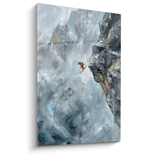 Schilderij Skiër Storm Berg - Verticale Uitdaging - Ski Editie