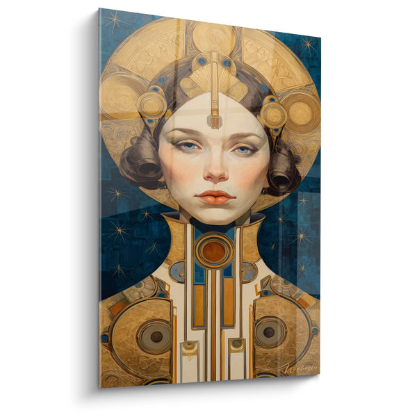 Cuadro Mujer Art Deco - Diosa Dorada Moderna - Edición Art deco