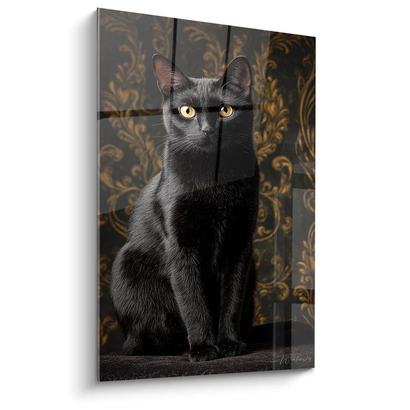 Elegante Bombay-Katze Wandbild - Majestätisches Porträt - Bombay-Katzen-Edition