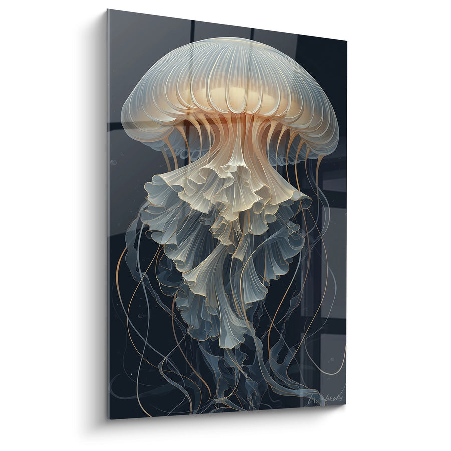 Tableau Méduse Transparente - Grâce Océanique - Edition Art déco