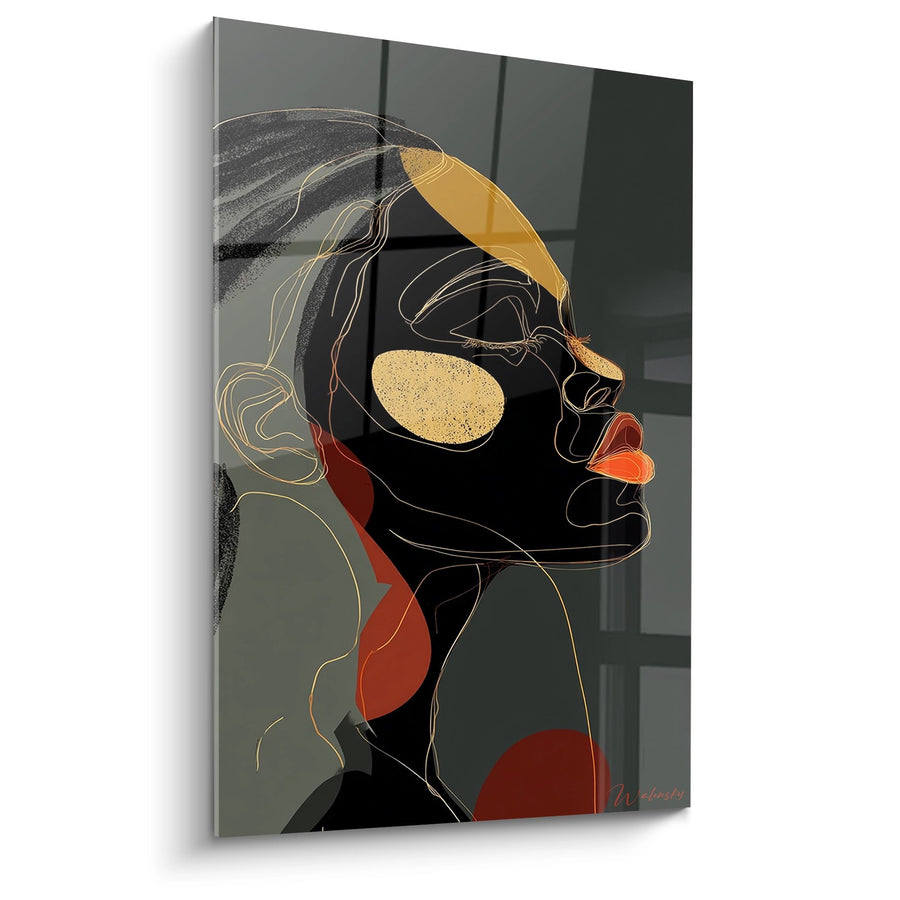 Tableau Profil Femme Noire - Art Contemporain Abstrait - Edition Visage africain