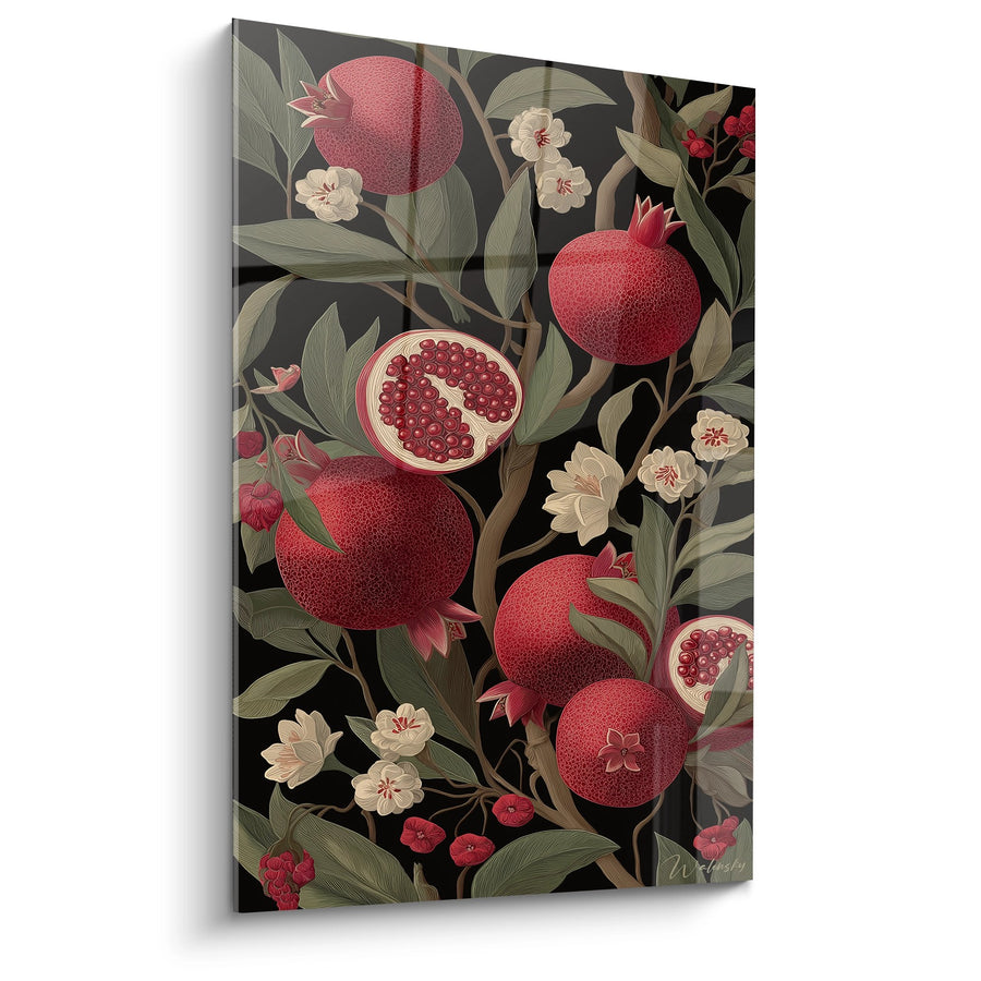 Tableau Fruits Rouges Vintage - Nature Morte Pomegranates - Edition Art déco