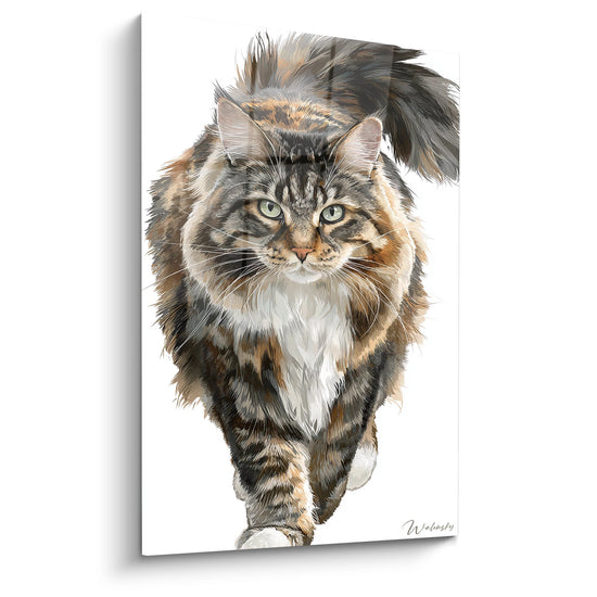 Cuadro Gato Siberiano en Movimiento - Gracia Salvaje - Edición gato Siberiano