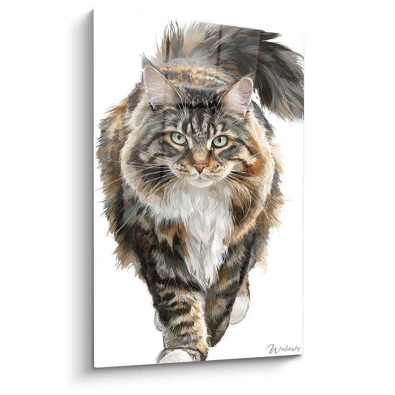 Tableau Chat Sibérien en Mouvement - Grâce Sauvage - Edition chat Sibérien