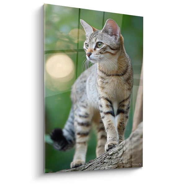 Sokoke Cat on Branch Painting - Wild Gaze - Sokoke Cat Edition