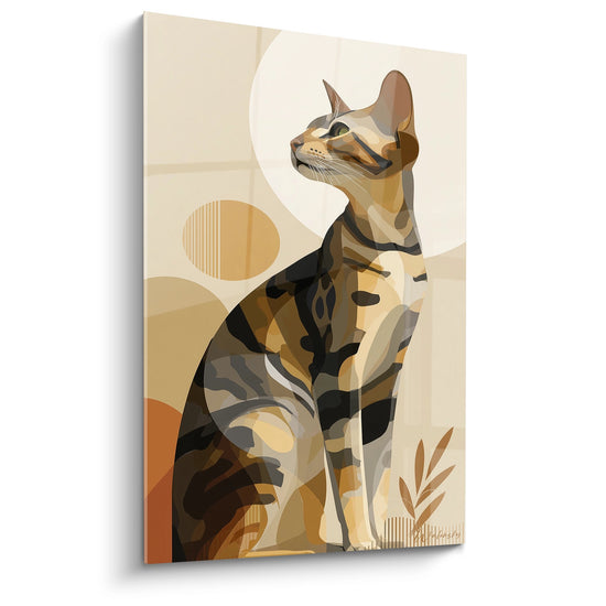 Tableau Chat Sokoke Géométrique - Élégance Moderne - Edition chat Sokoke