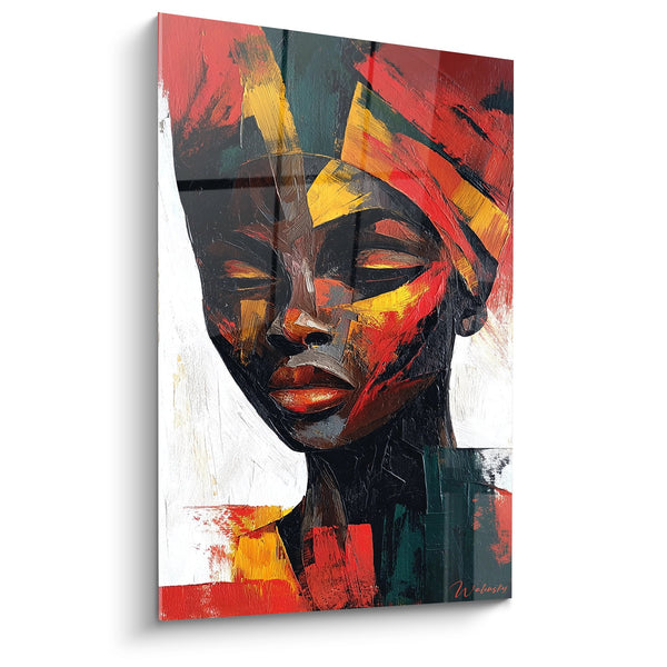 Cuadro Retrato Mujer Africana - Explosión de Colores - Edición Rostro africano