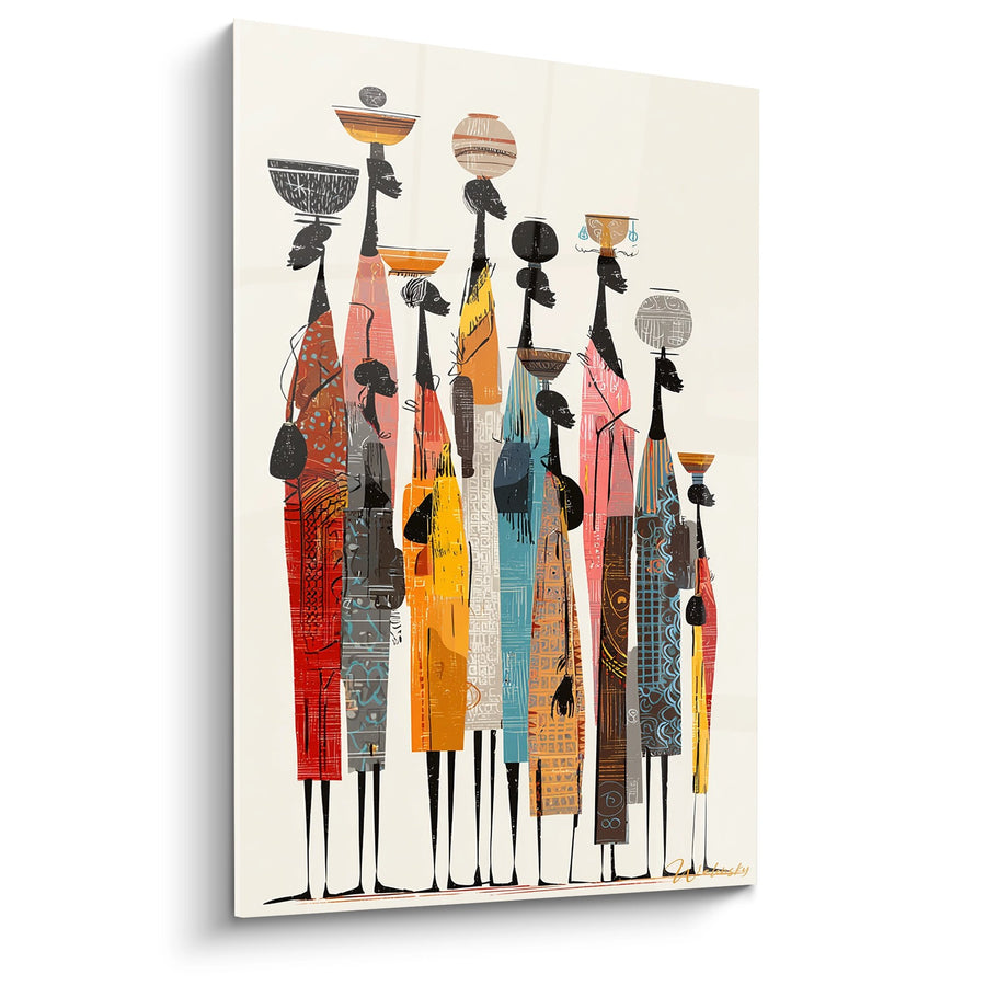 Tableau Femmes Africaines Porteuses - Héritage Ancestral - Edition Culture Africaine