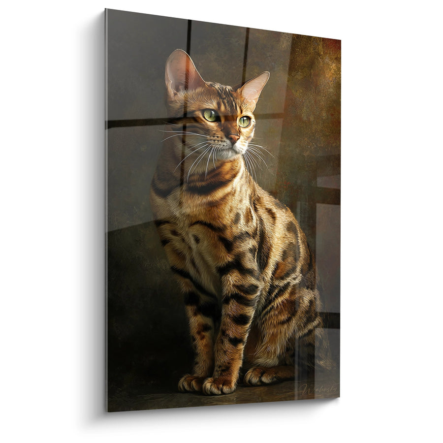 Tableau Chat Bengal Assis - Portrait Majestueux - Edition chat Bengal
