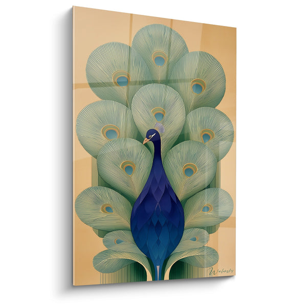 Cuadro de Pavo Art Deco - Elegancia Majestuosa - Edición Art deco