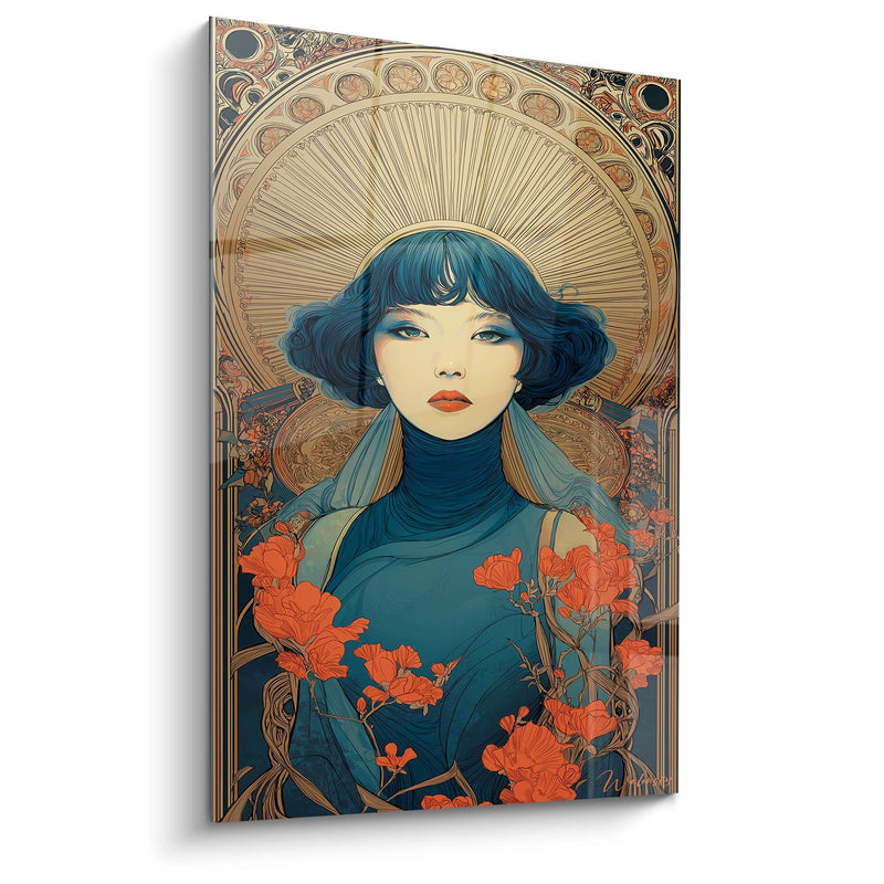 Art Nouveau Woman Canvas - Golden Poppy Lady - Art Deco Edition