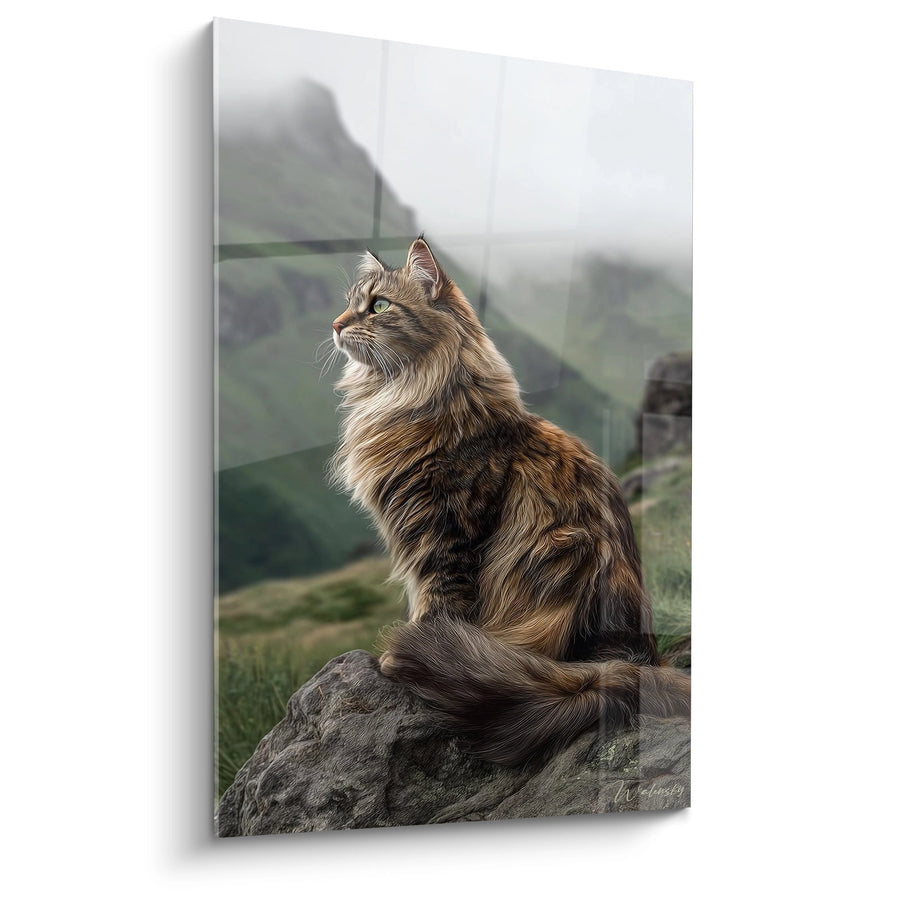 Tableau Chat American Bobtail Montagne - Majesté Contemplative - Edition chat American Bobtail