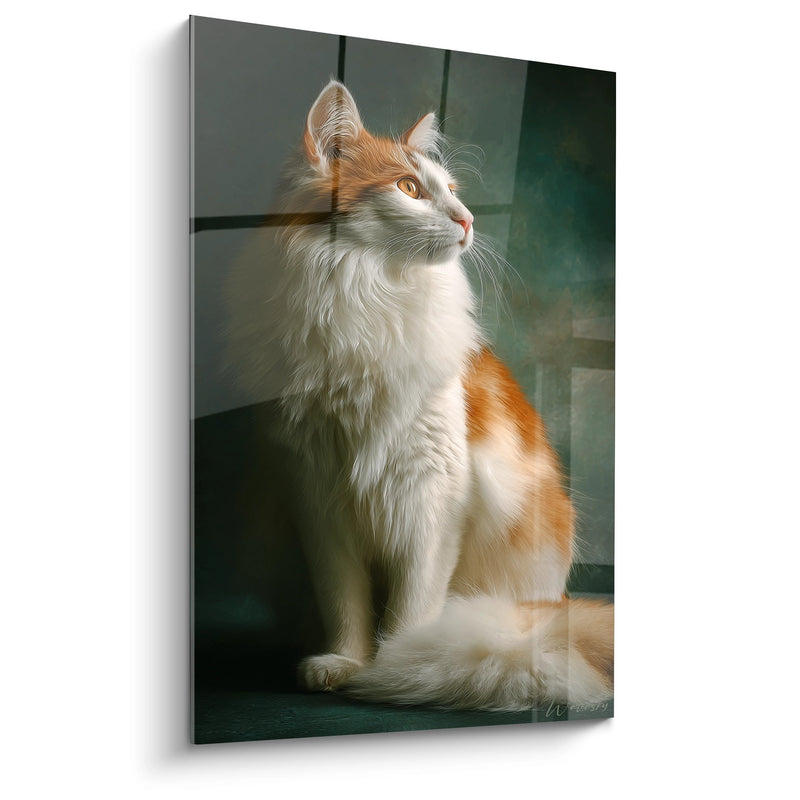 Majestic Turkish Van Cat Painting - Aristocratic Portrait - Turkish Van Cat Edition