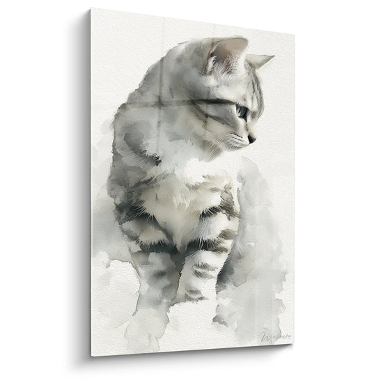 Tavolo chaton acquerello - Innocenza felina - Edizione chat American Shorthair
