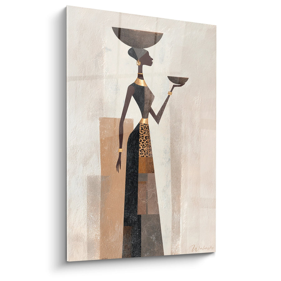 Tableau Femme Africaine Porteuse d'Eau - Grâce Ancestrale - Edition culture Africaine