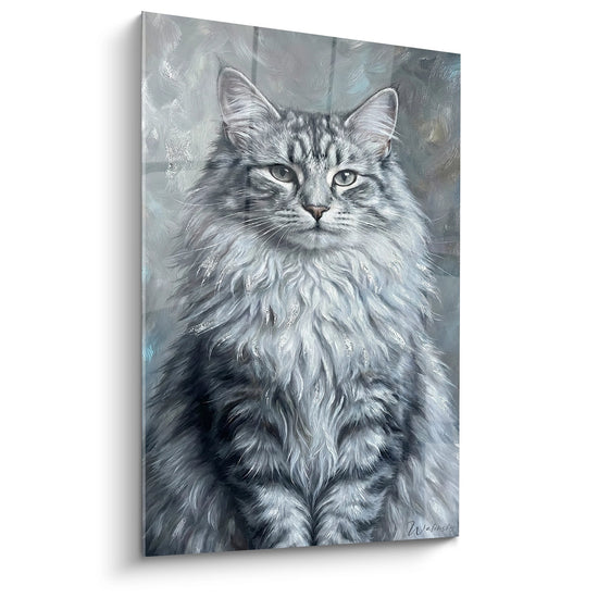 Tableau Chat Norwegian Forest Cat - Portrait Majestueux aux Yeux Verts - Edition chat Norwegian Forest Cat