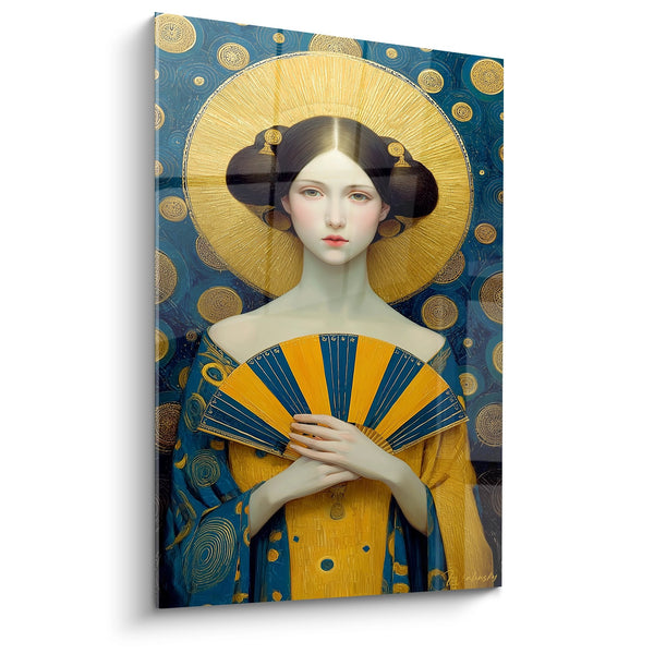 Tavolo Donna con Ventaglio - Eleganza Dorata - Edizione Art Déco