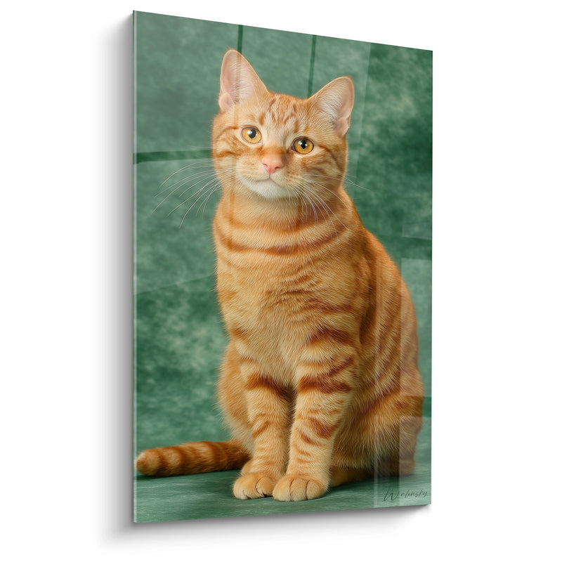 Tableau Chat Roux Assis - Portrait Majestueux - Edition chat American Shorthair