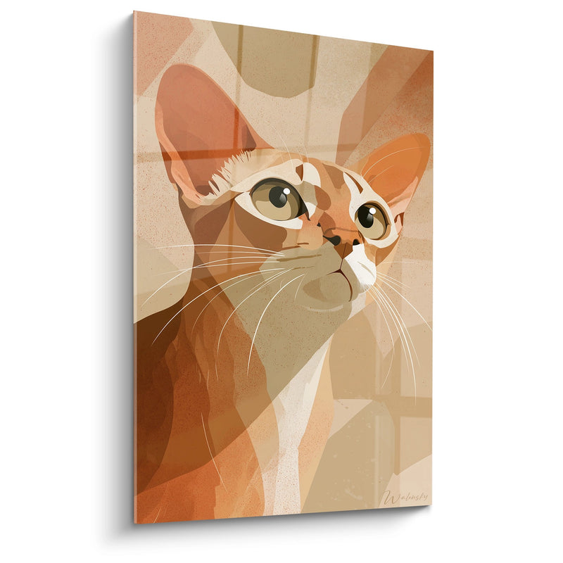 Tableau Chat Singapura Cubiste - Regard Doré - Edition chat Singapura