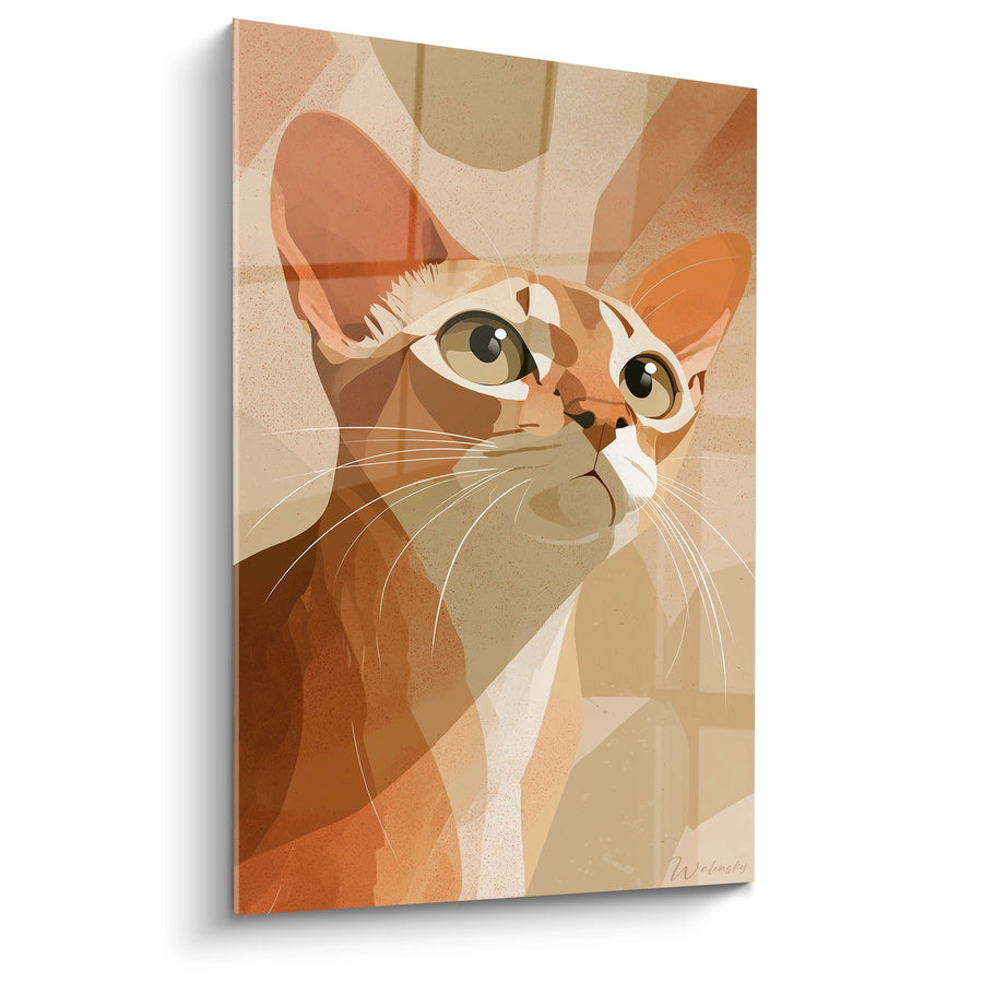 Tableau Chat Singapura Cubiste - Regard Doré - Edition chat Singapura