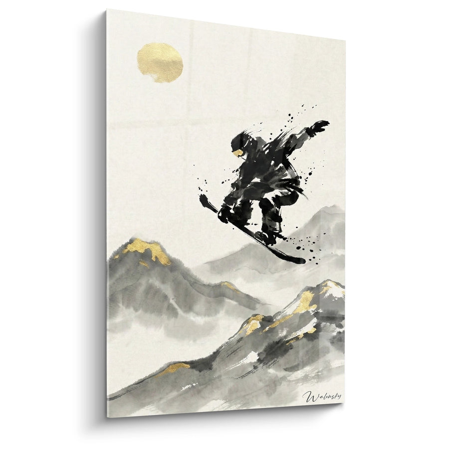 Tableau Snowboard Saut Montagne - Évasion Japonaise - Edition Snowboard