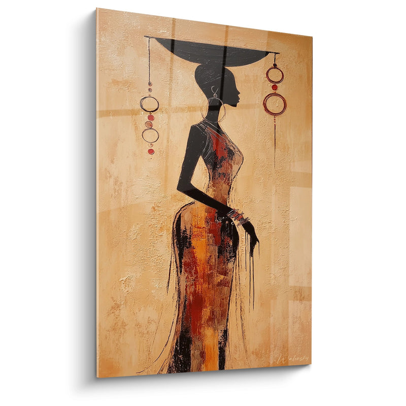 Elegant African Woman Painting - Sahelian Grace - African Culture Edition