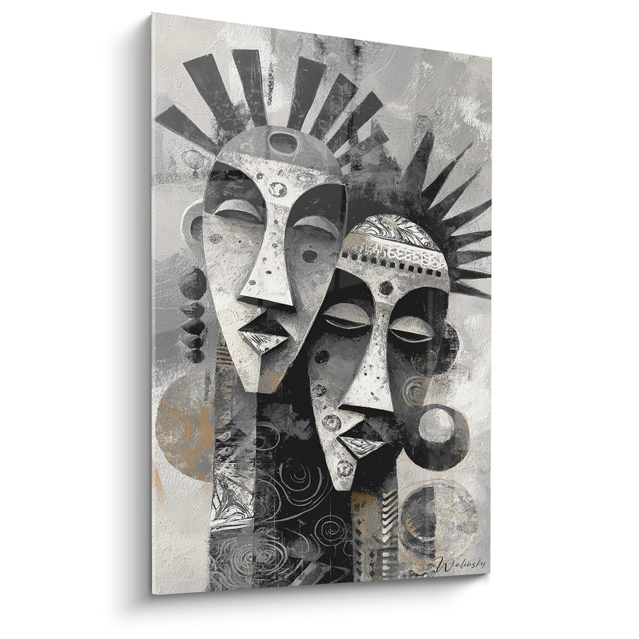 Tableau Masques Tribaux - Fusion Ancestrale - Edition Art tribal africain