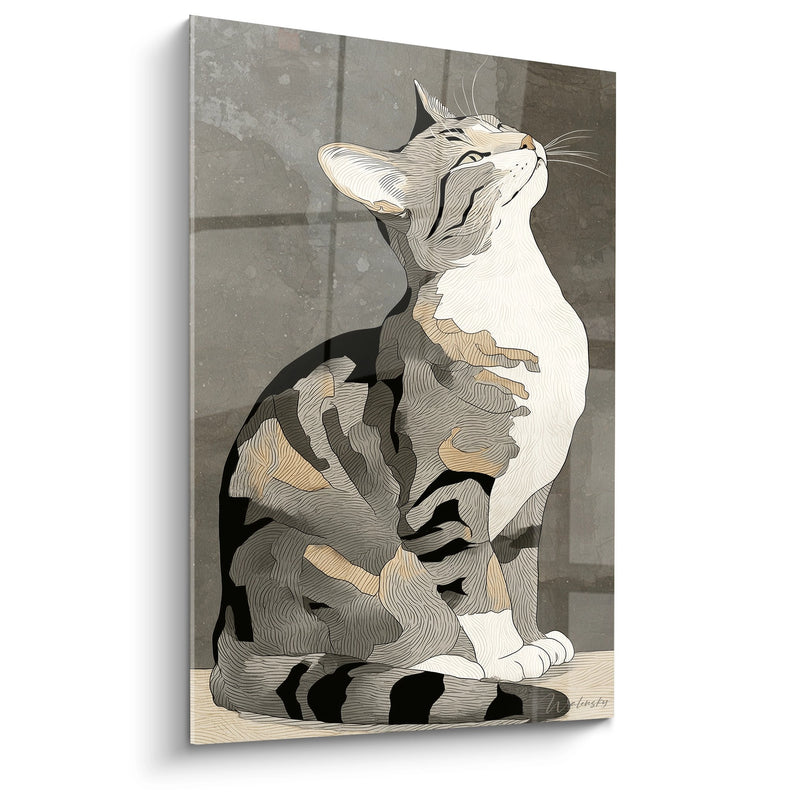 Tableau Chat Contemplatif - Regard vers l'Infini - Edition chat American Shorthair