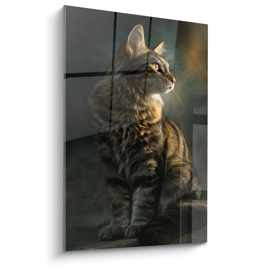 Tableau Chat American Bobtail Portrait - Regard Contemplatif - Edition chat American Bobtail