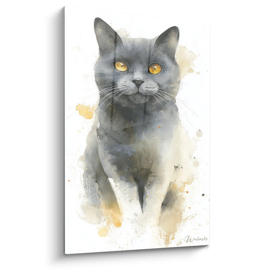 Cuadro Gato Chartreux Retrato - Elegancia Felina - Edición gato Chartreux