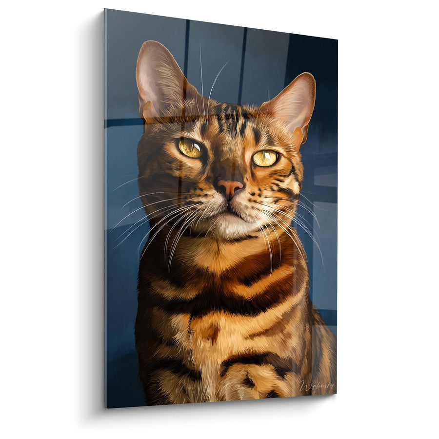 Tableau Chat Bengal Portrait - Regard Doré - Edition chat Bengal