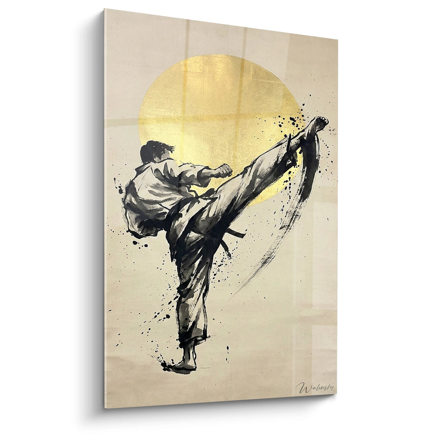 Tableau Karateka Coup de Pied Haut - Soleil Levant - Edition Karaté