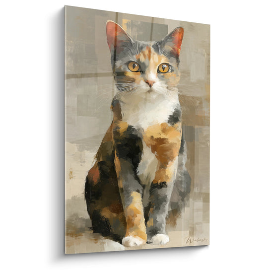 Tabella Chat American Shorthair Tricolore - Ritratto Artistico - Edizione gatto American Shorthair