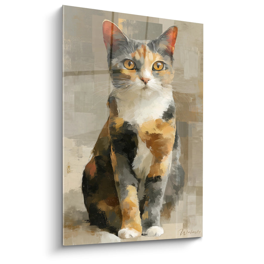 Tableau Chat American Shorthair Tricolore - Portrait Artistique - Edition chat American Shorthair