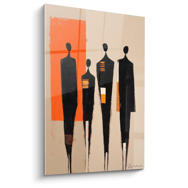 African Silhouettes Painting - Ancestral Unity - African Culture Edition