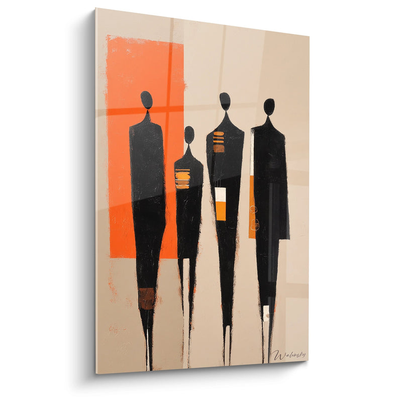 African Silhouettes Painting - Ancestral Unity - African Culture Edition