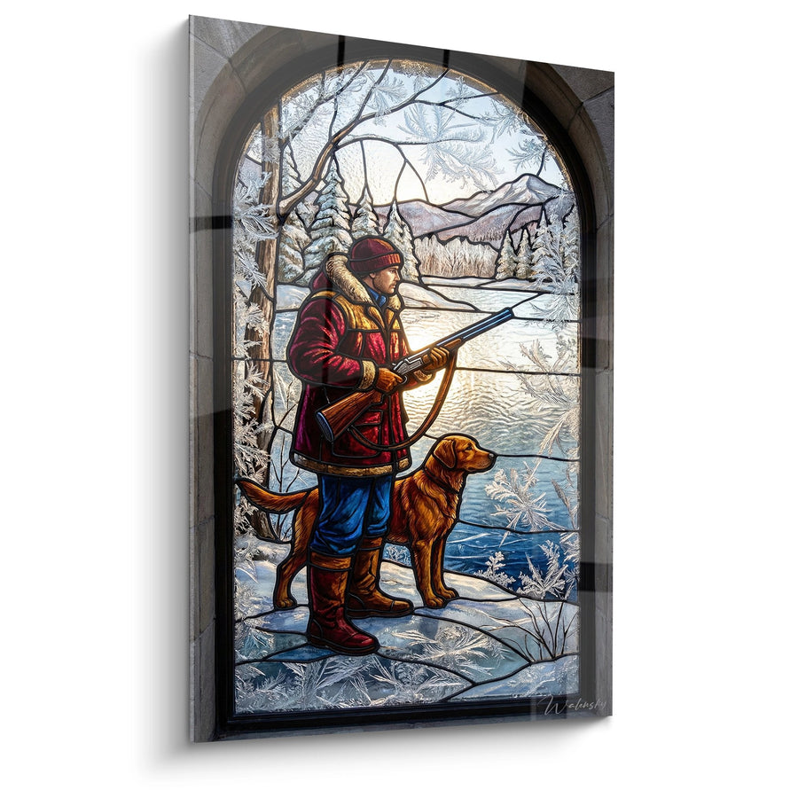 Tableau Chasseur et Chien en Hiver - Compagnons de Traque - Edition Chasse